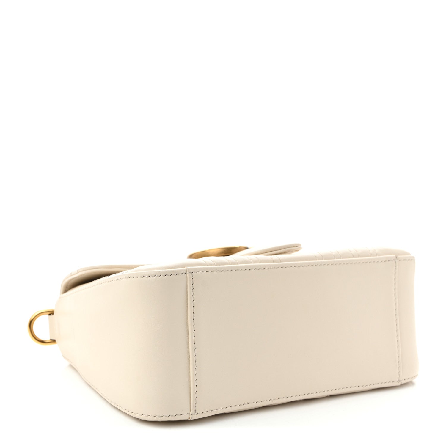 Gucci Calfskin Matelasse Mini GG Marmont Top Handle Shoulder Bag White 4 of 11