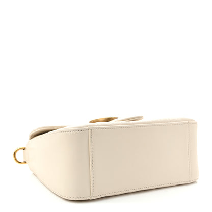 Gucci Calfskin Matelasse Mini GG Marmont Top Handle Shoulder Bag White 4 of 11