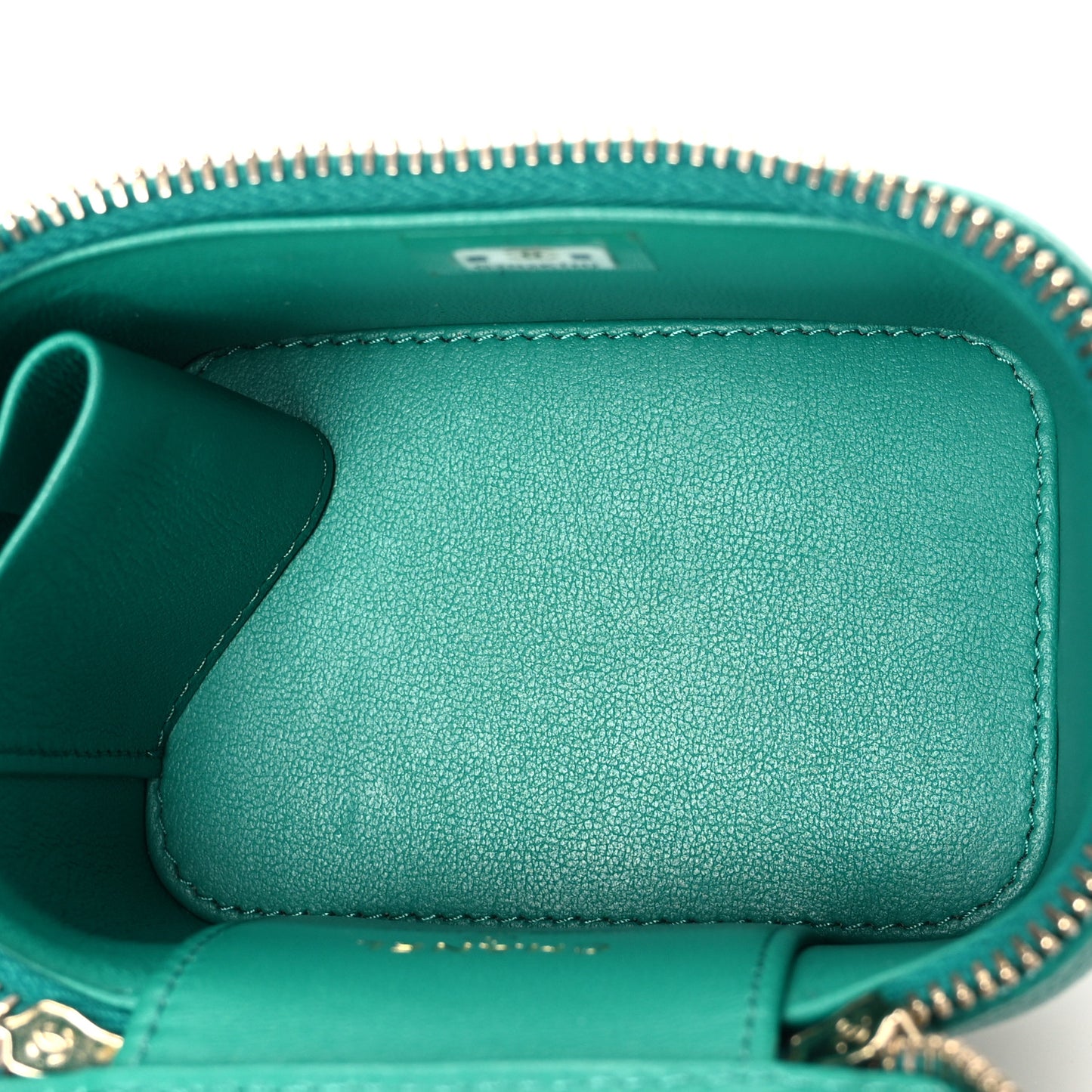 Caviar Quilted Sweetheart Mini Vanity Case Green