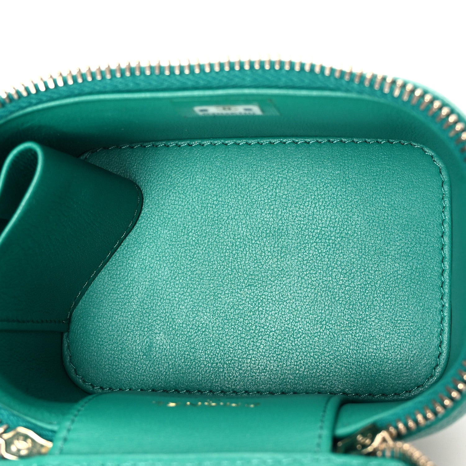 Chanel Caviar Quilted Sweetheart Mini Vanity Case Green 5 of 10