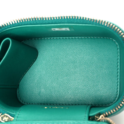 Chanel Caviar Quilted Sweetheart Mini Vanity Case Green 5 of 10