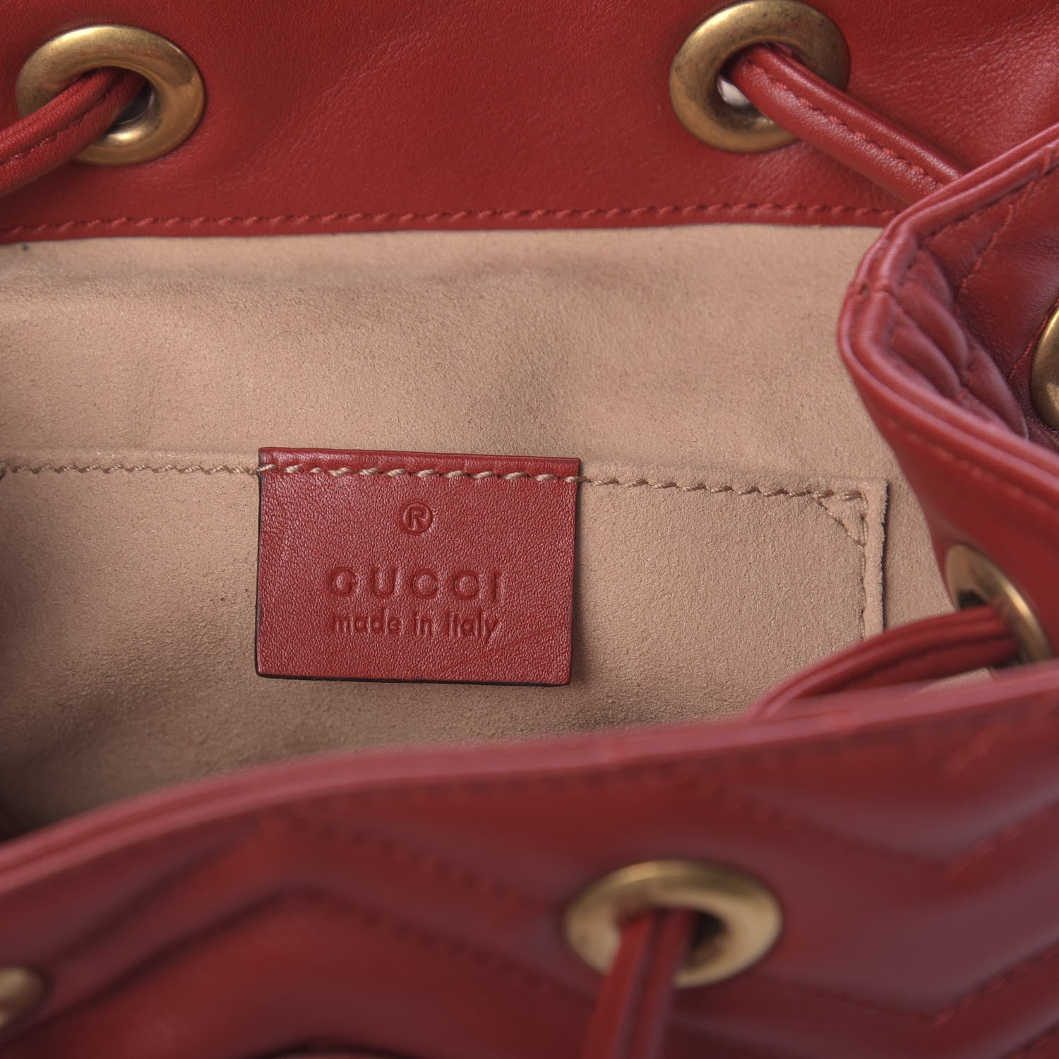 Gucci Calfskin Matelasse GG Marmont Flap Backpack Hibiscus Red 7 of 9