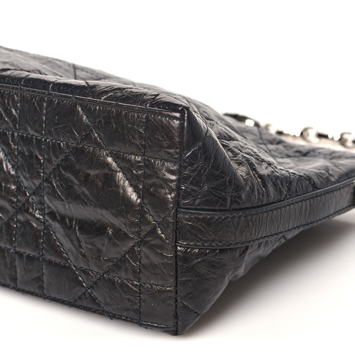 Christian Dior Crinkled Calfskin Macrocannage DiorStar Hobo Bag