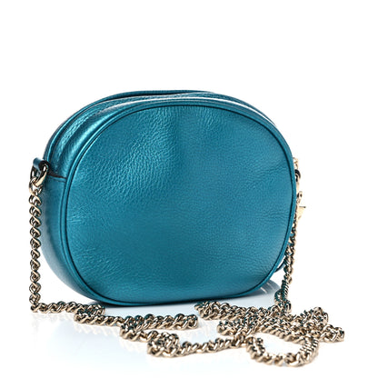 Gucci Metallic Cellarius Calfskin Mini Soho Chain Bag Deep Cobalt 2 of 12