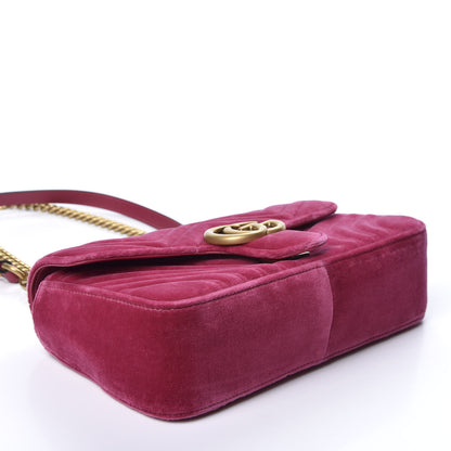 Gucci Velvet Matelasse Small GG Marmont Shoulder Bag Light Raspberry Rose 3 of 9