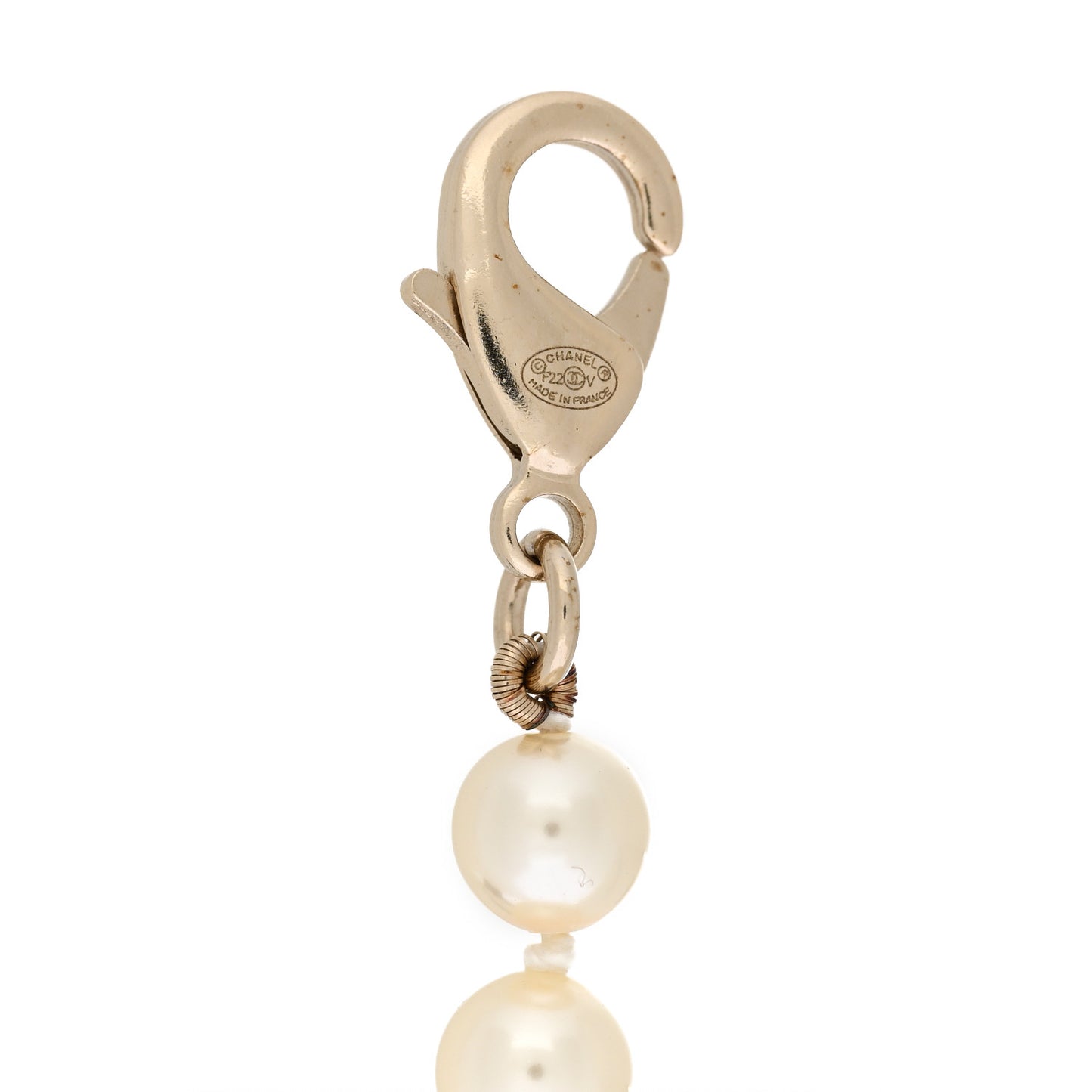 Graduated Pearl Crystal CC Bracelet Gold