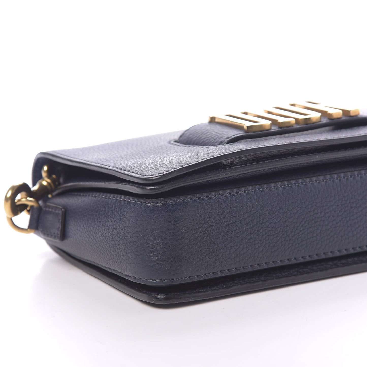 Grained Calfskin Dio(r)evolution Flap Bag Navy Blue