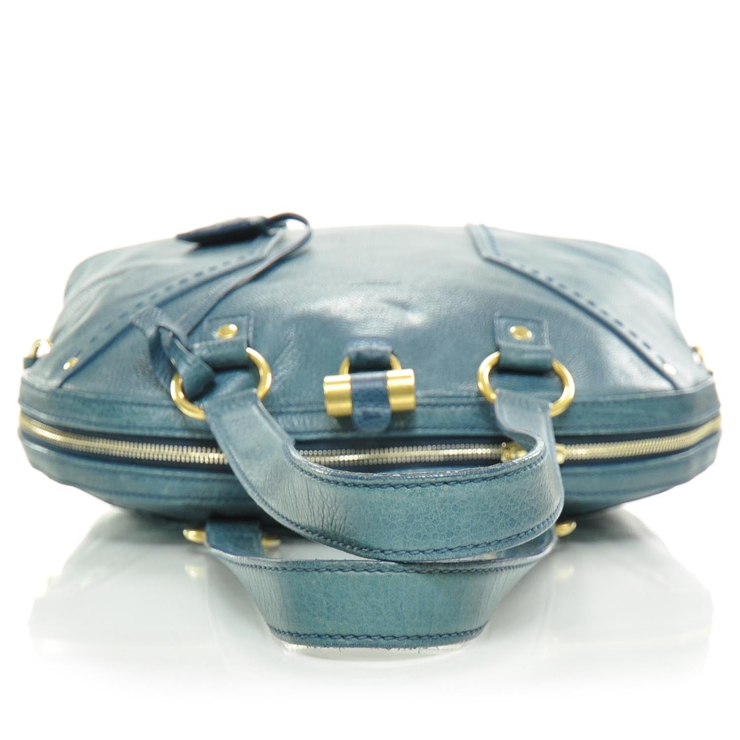 Saint Laurent Leather Oversized Muse Turquoise 5 of 10