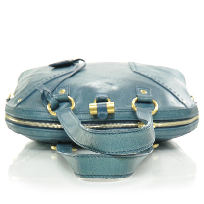 Saint Laurent Leather Oversized Muse Turquoise 5 of 10