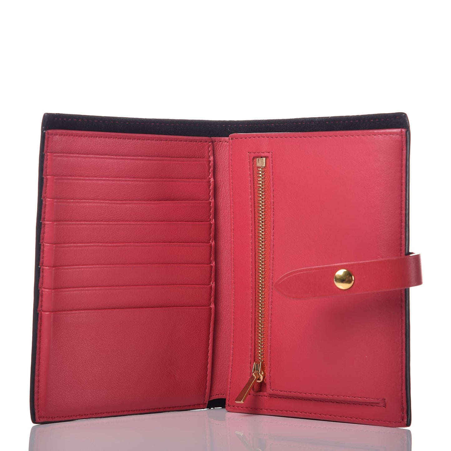 Grained Calfskin Medium Multifunction Strap Wallet Black