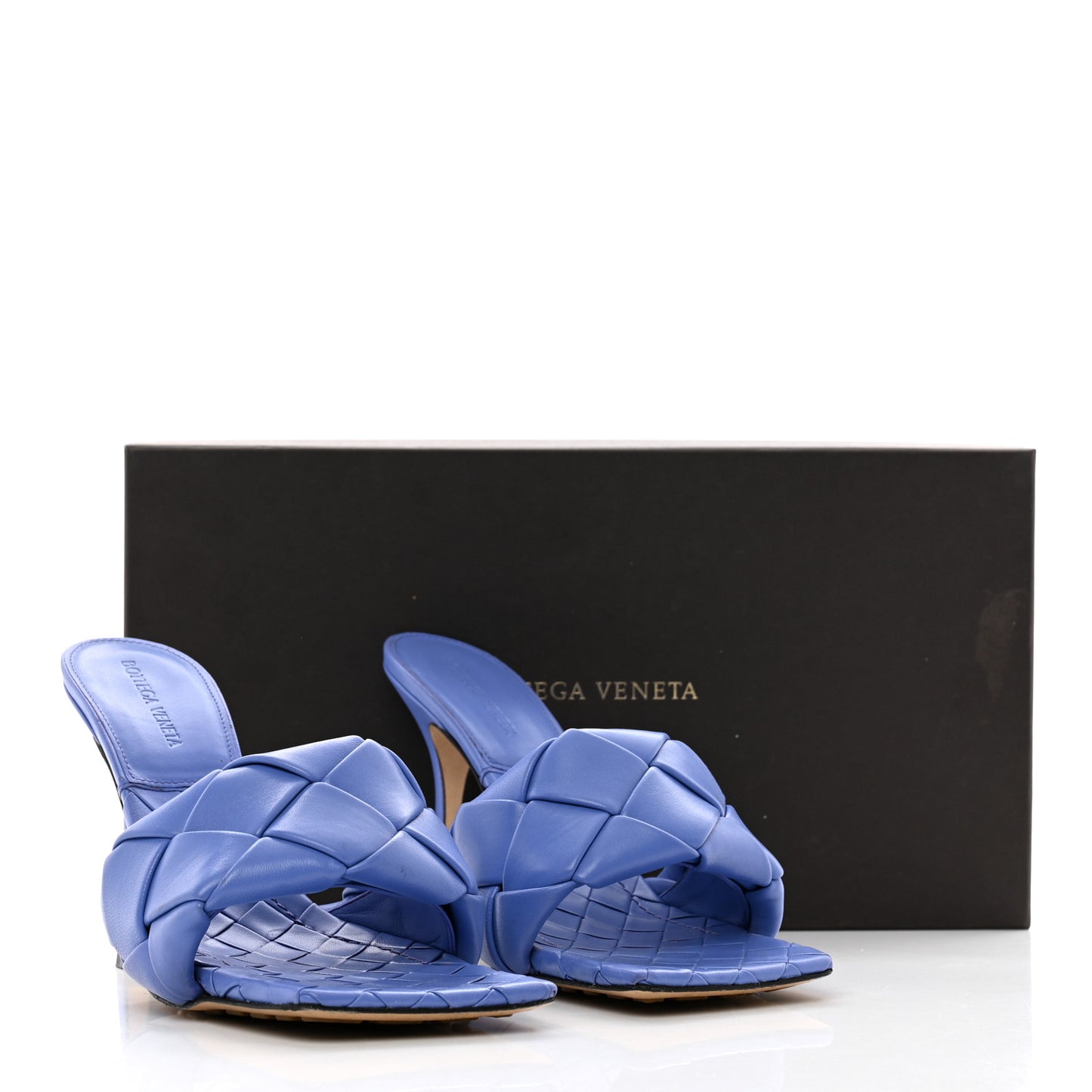 Nappa Maxi Intrecciato Lido Mule Sandals 41 Lagoon Indigo