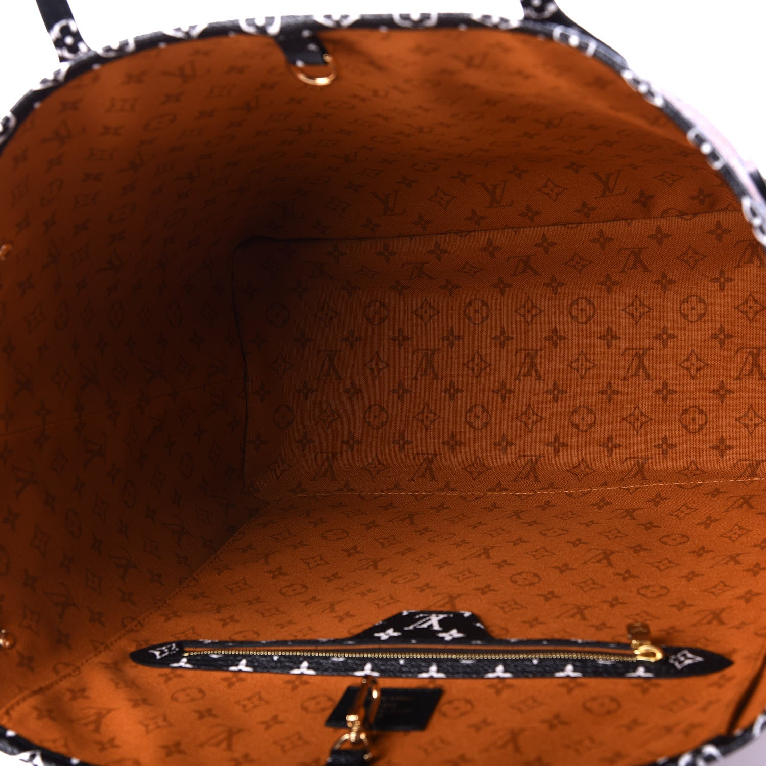 Louis Vuitton Monogram Giant Crafty Neverfull MM Creme Caramel 4 of 11