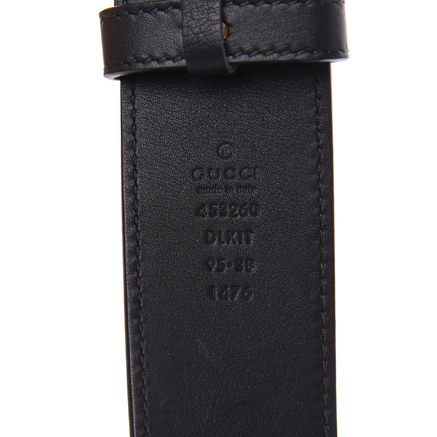 Moon Calfskin Pearl Double G 40mm Belt 95 38 Black Cream