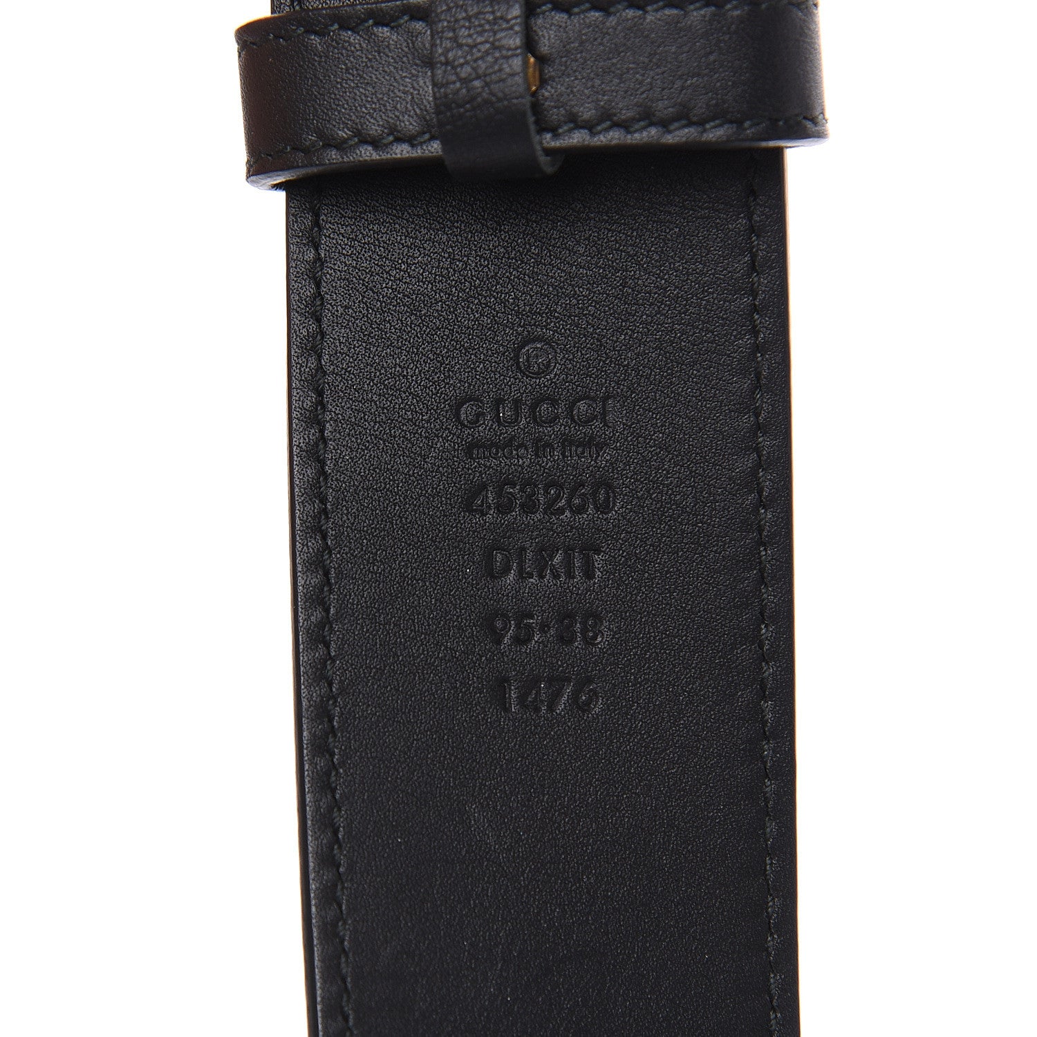 Gucci Moon Calfskin Pearl Double G 40mm Belt 95 38 Black Cream 6 of 6