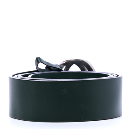 Gucci Selleria Calfskin Nickel Interlocking G 37mm Belt 85 34 Green 2 of 5