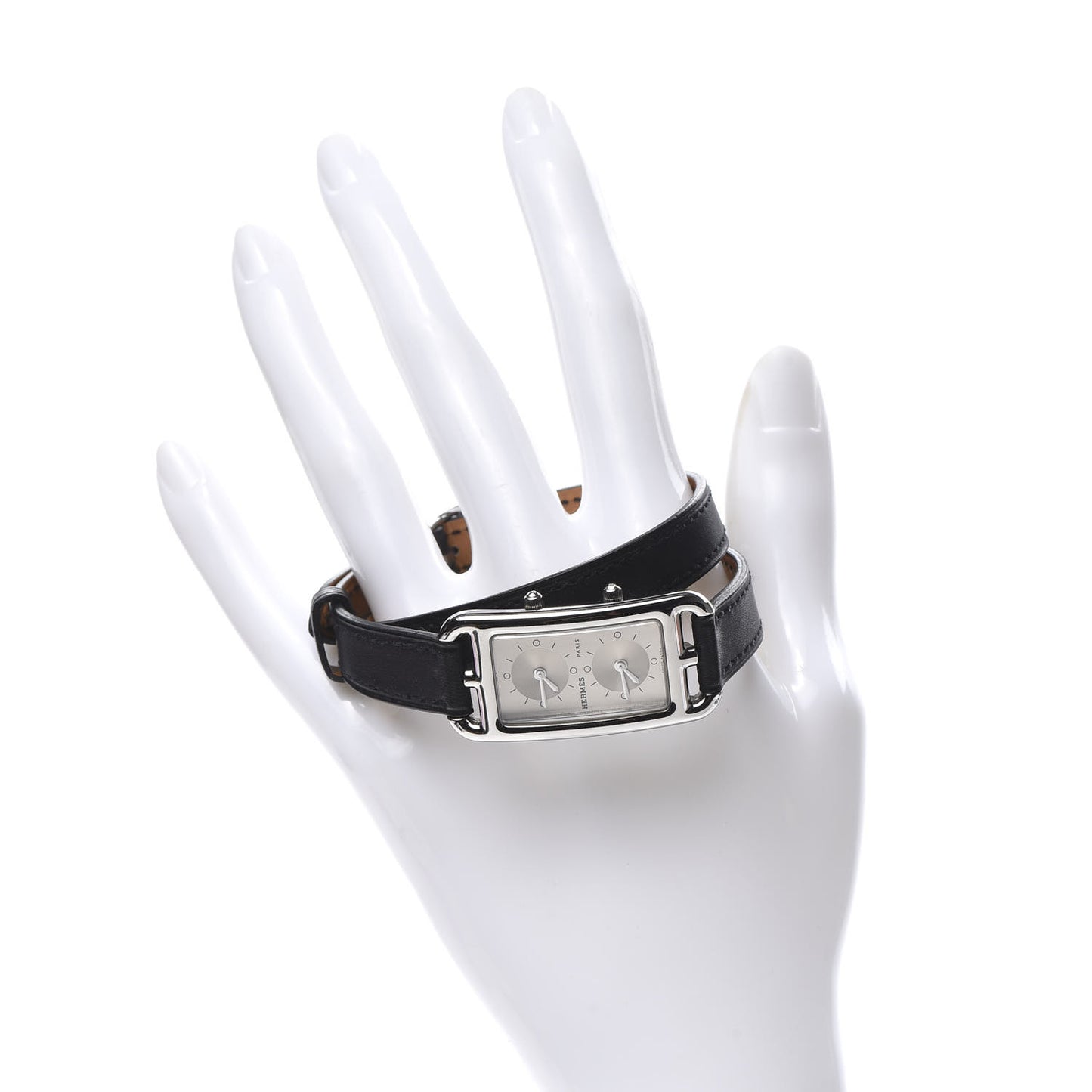 Stainless Steel Barenia 20mm Cape Cod Double Tour Deux Zones Quartz Watch Noir