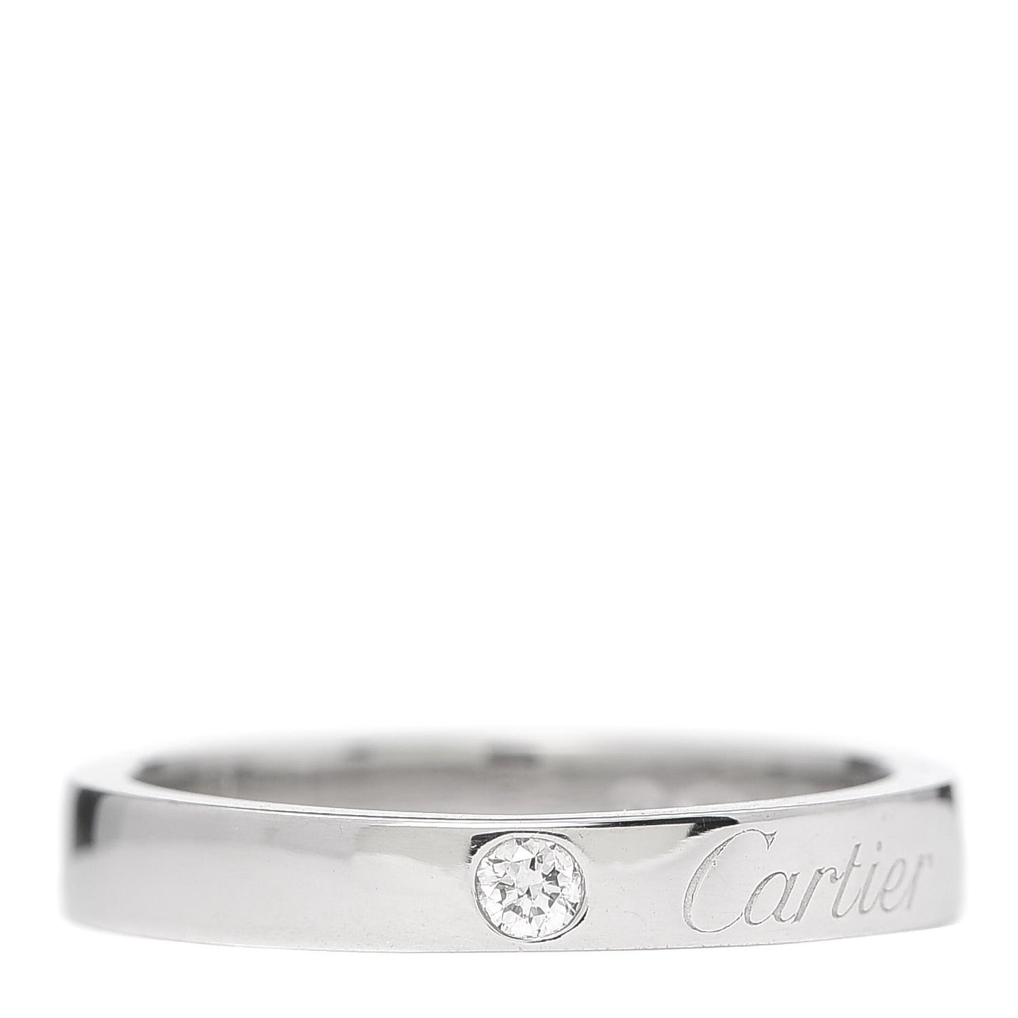 Platinum Diamond 3mm C De Cartier Wedding Band Ring 49 4.75