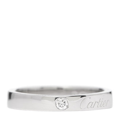 Cartier Platinum Diamond 3mm C De Cartier Wedding Band Ring 49 4.75 1 of 5