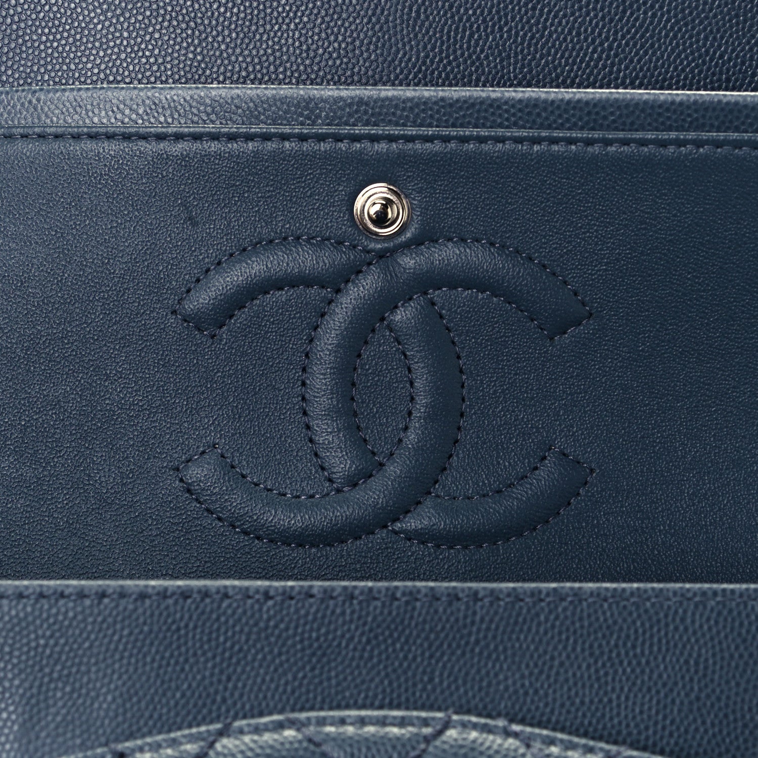 Chanel Caviar Quilted Medium Double Flap Grey 8 of 12