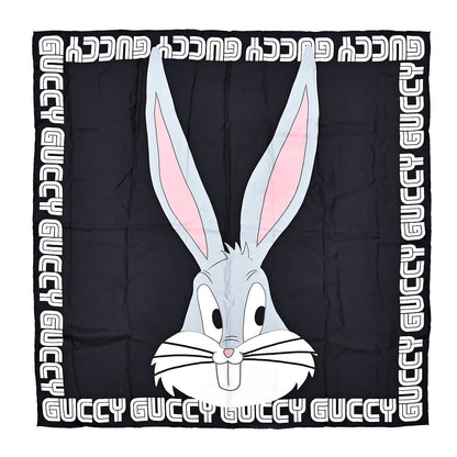 Gucci X SEGA Silk Guccy Bugs Bunny Scarf Black 1 of 4