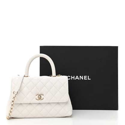 Chanel Caviar Quilted Mini Coco Handle Flap White 11 of 11