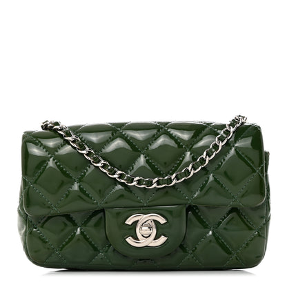 Chanel Patent Quilted Extra Mini Flap Green 1 of 10