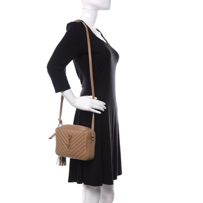 Saint Laurent Calfskin Matelasse Monogram Lou Camera Bag Dark Latte 2 of 10