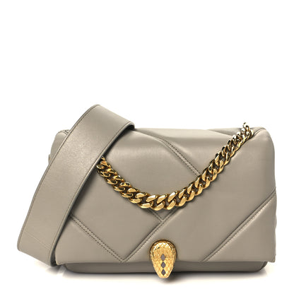 Bulgari Calfskin Matelasse Mini Serpenti Cabochon Crossbody Bag Grey 1 of 11