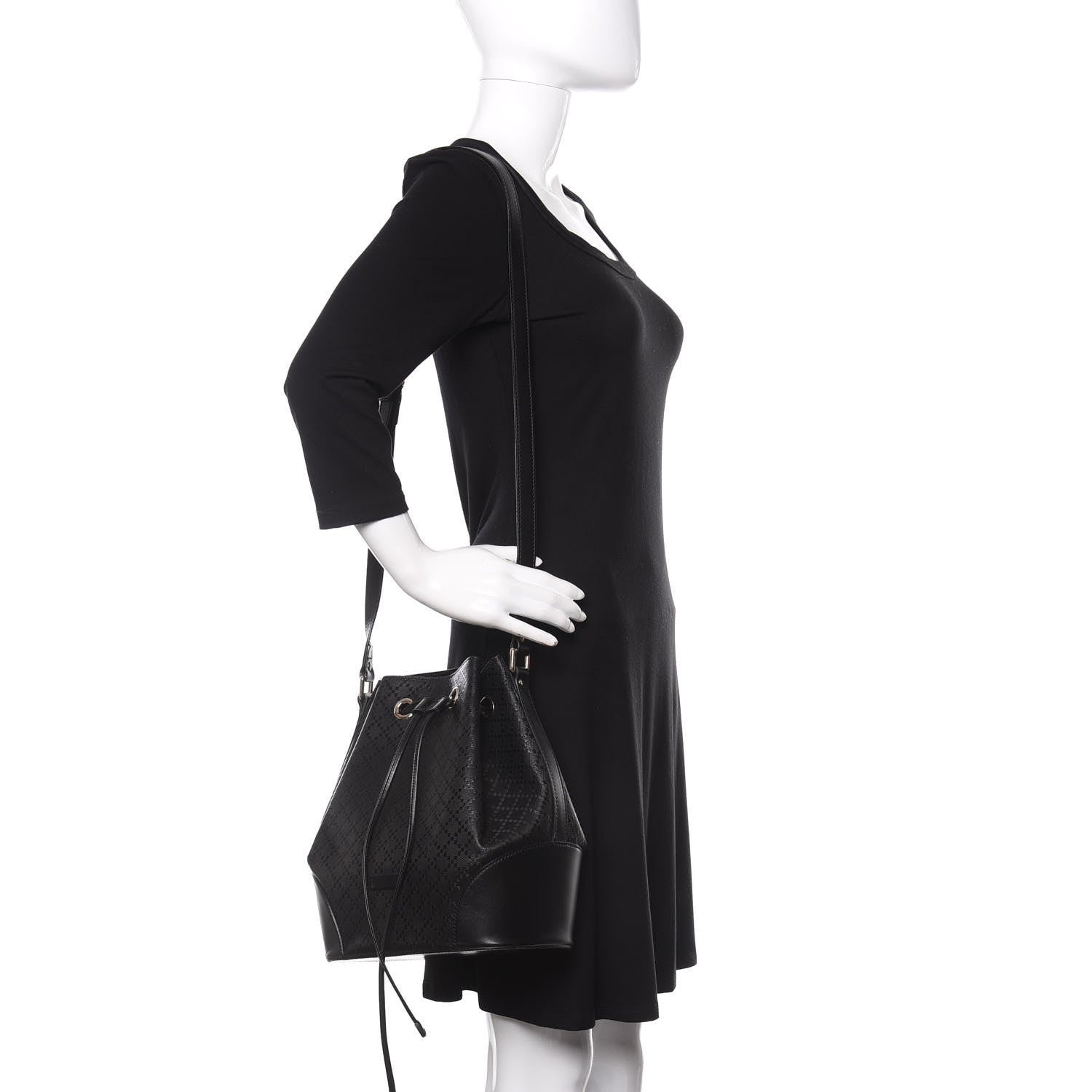 Gucci Bright Diamante Medium Bucket Bag Black 2 of 10