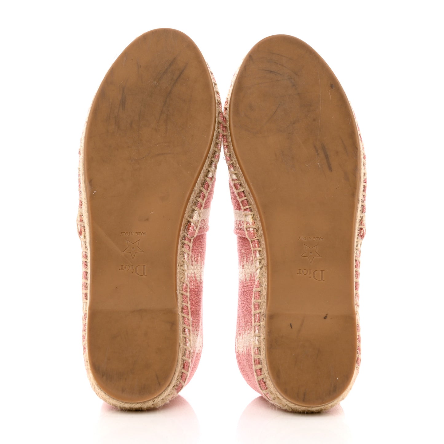 Cotton Embroidered D-Stripes Granville Espadrille 37 Deep Nude