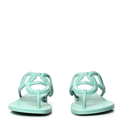 Hermes Rubber Womens Egerie Sandals 39 Vert Embrun 2 of 9