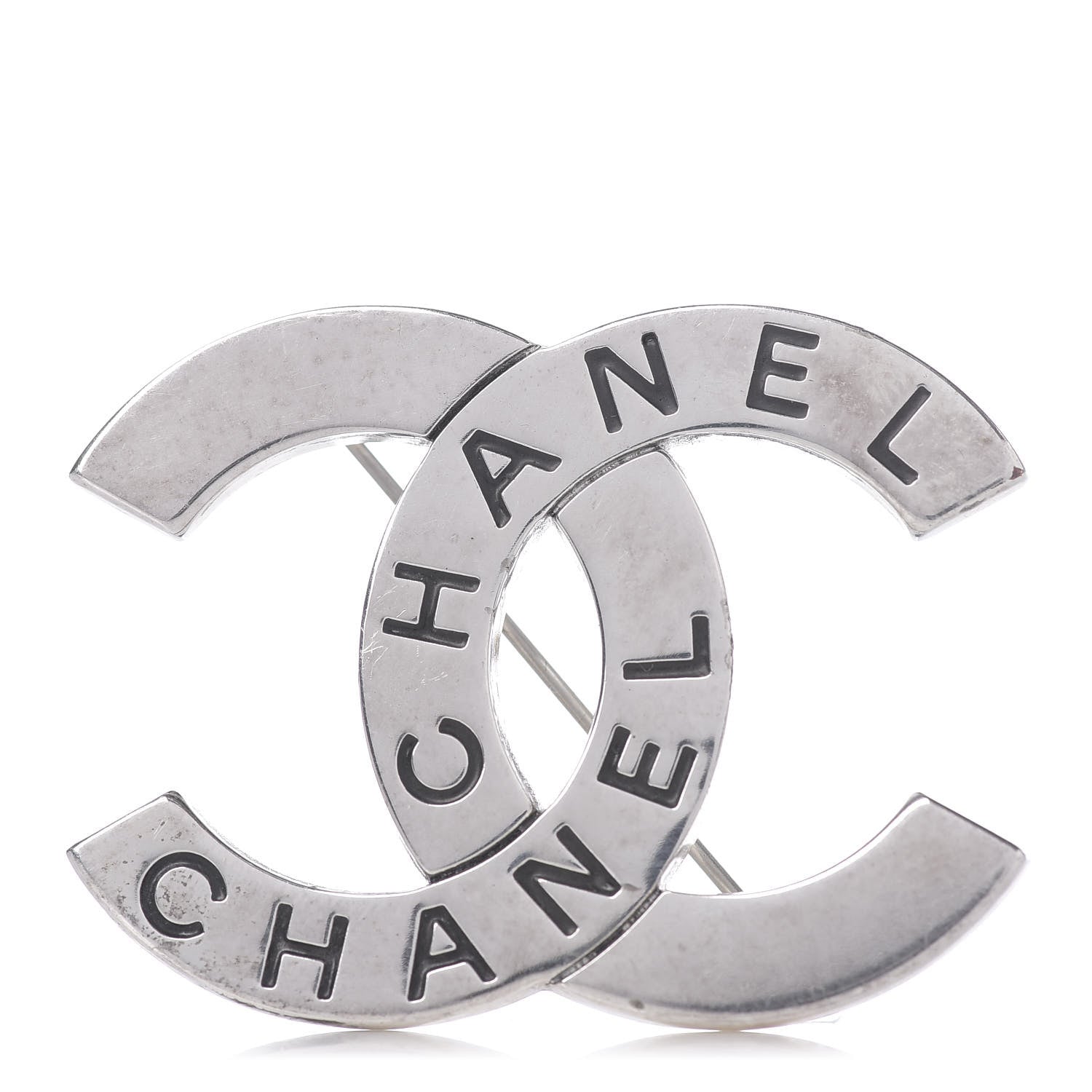 Chanel CC Logo Brooch Silver 1 of 3
