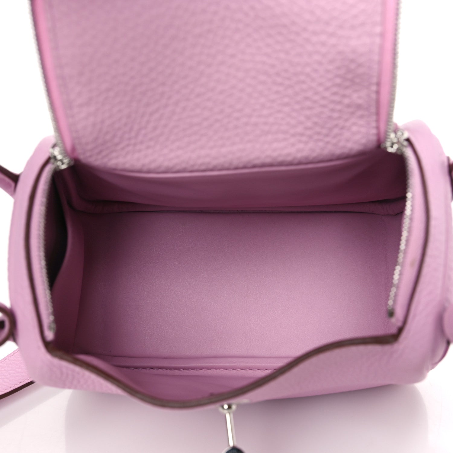 Hermes Taurillon Clemence Mini Lindy 20 Mauve Sylvestre 5 of 10