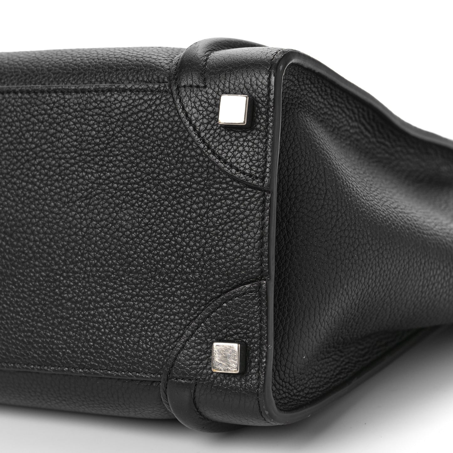 Drummed Calfskin Micro Luggage Black