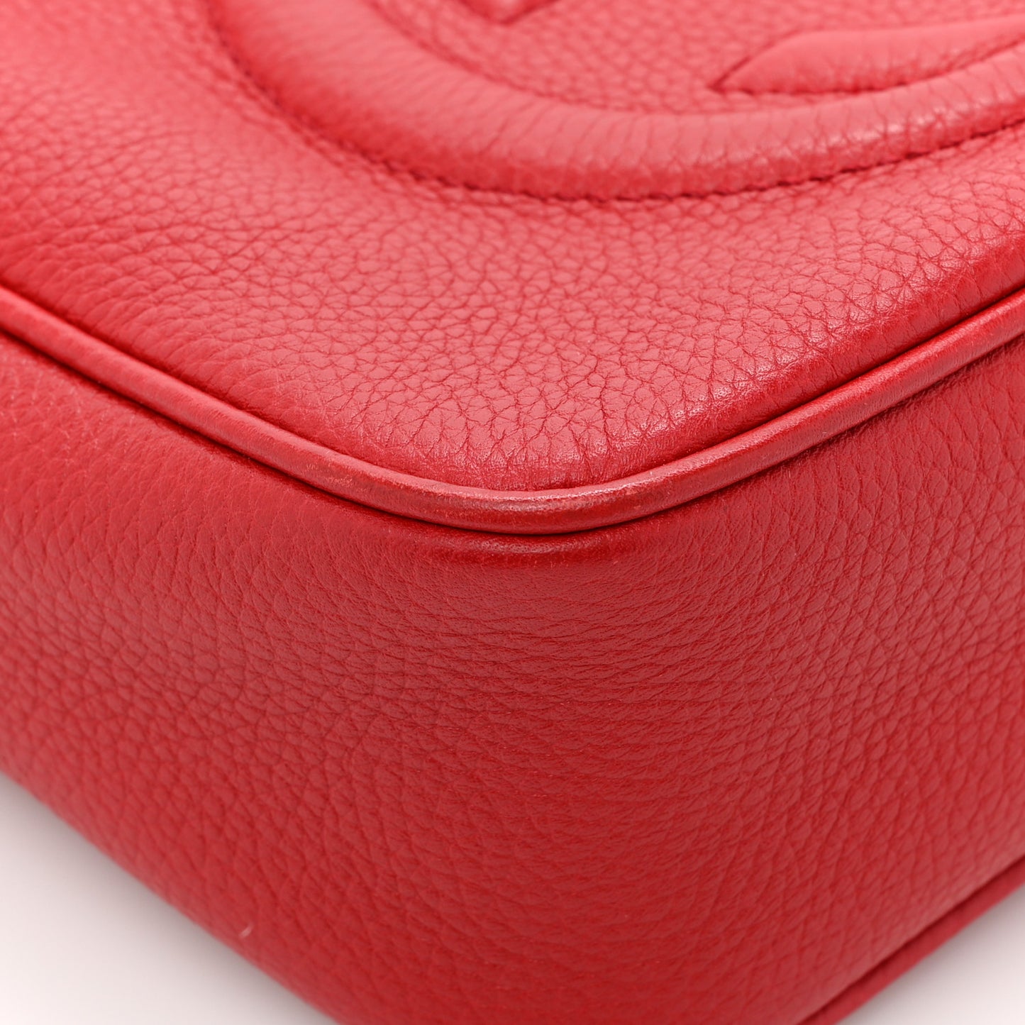 Pebbled Calfskin Small Soho Disco Bag Tabasco Red