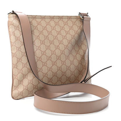 Gucci GG Supreme Monogram Selleria Calfskin Small Flat Messenger Bag Pink 3 of 10