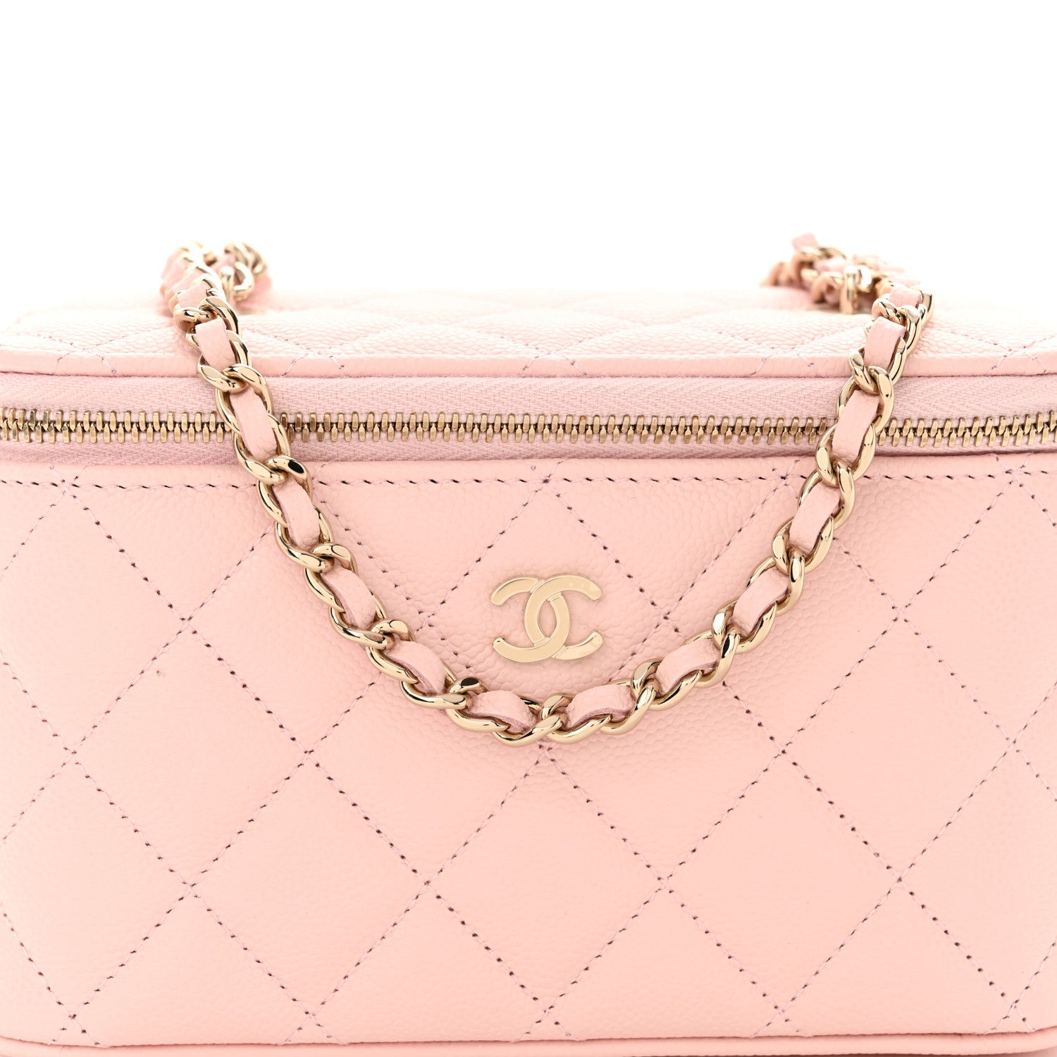Chanel Caviar Quilted Small Vanity Case With Chain Light Pink 8 of 11