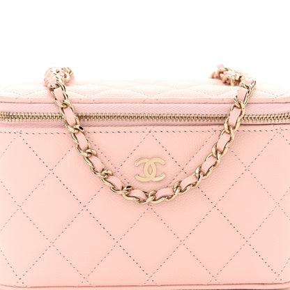 Chanel Caviar Quilted Small Vanity Case With Chain Light Pink 8 of 11