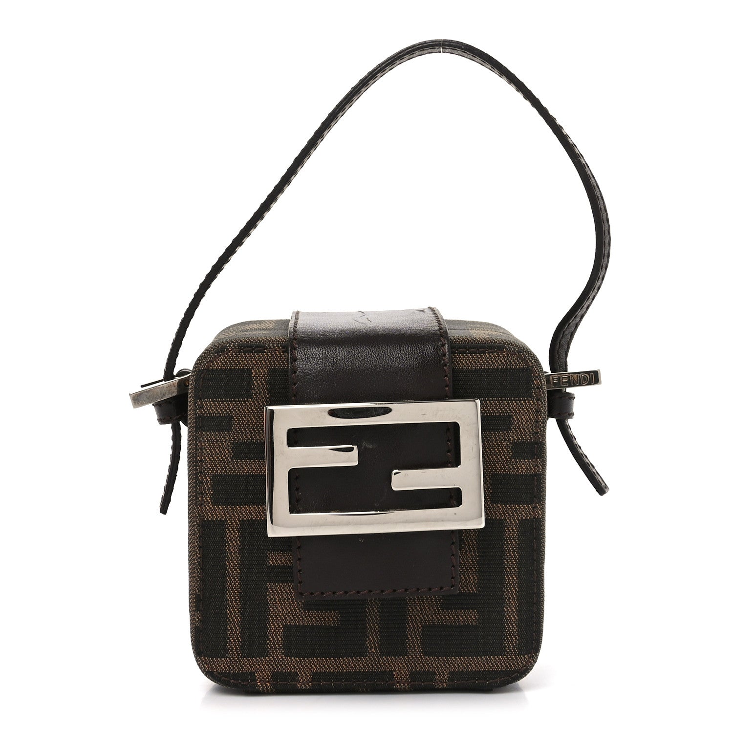 Fendi Zucca Mini Baguette Box Bag Tobacco Black 1 of 9