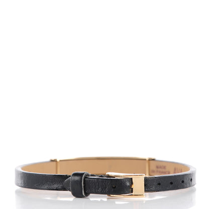 Cartier 18K Yellow Gold Lambskin 3 Motif LOVE Bracelet Black 3 of 5