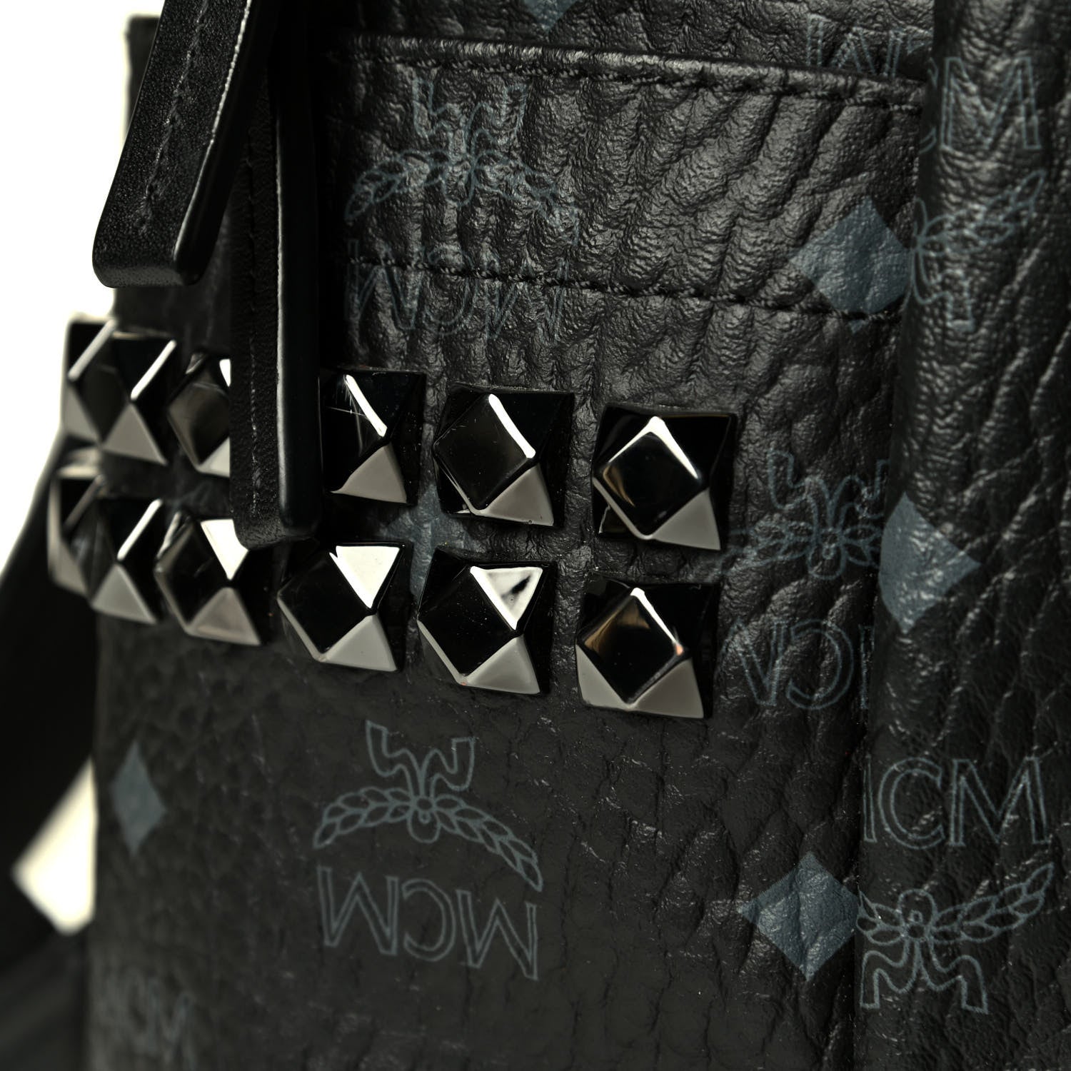 MCM Visetos Medium Side Studs Stark Backpack Black 7 of 8