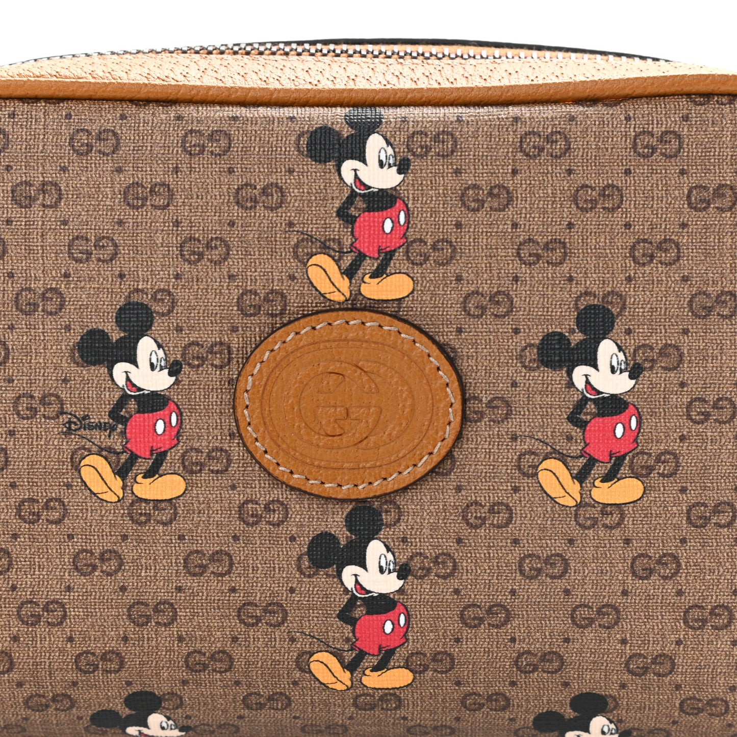 X DISNEY Mini Vintage GG Supreme Monogram Mickey Mouse Shoulder Bag Beige Vintage Sun Oil