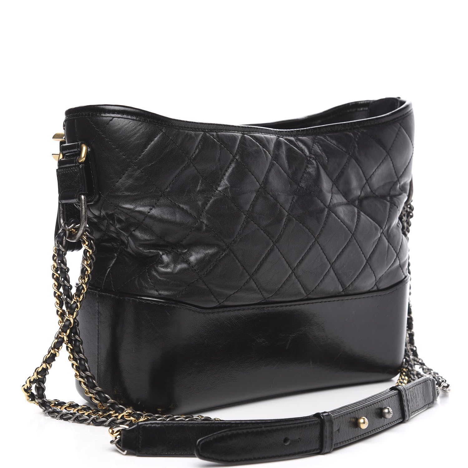 Chanel Aged Calfskin Quilted Medium Gabrielle Hobo Black 4 of 18