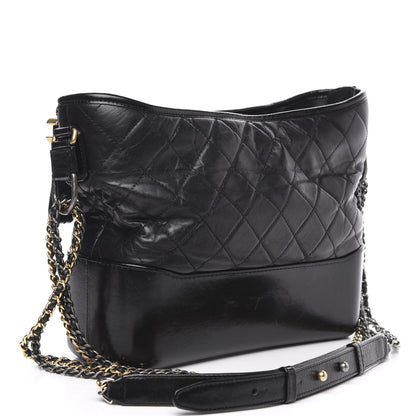 Chanel Aged Calfskin Quilted Medium Gabrielle Hobo Black 4 of 18