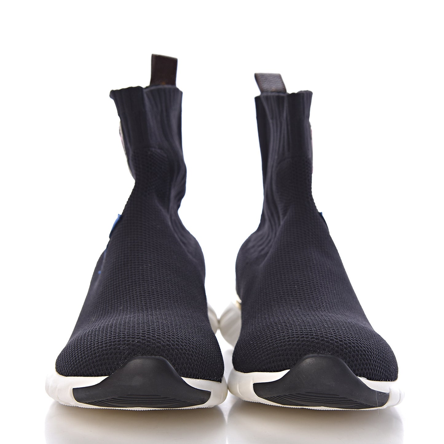 Stretch Fabric LV Black Heart Sock Sneaker 38 Black