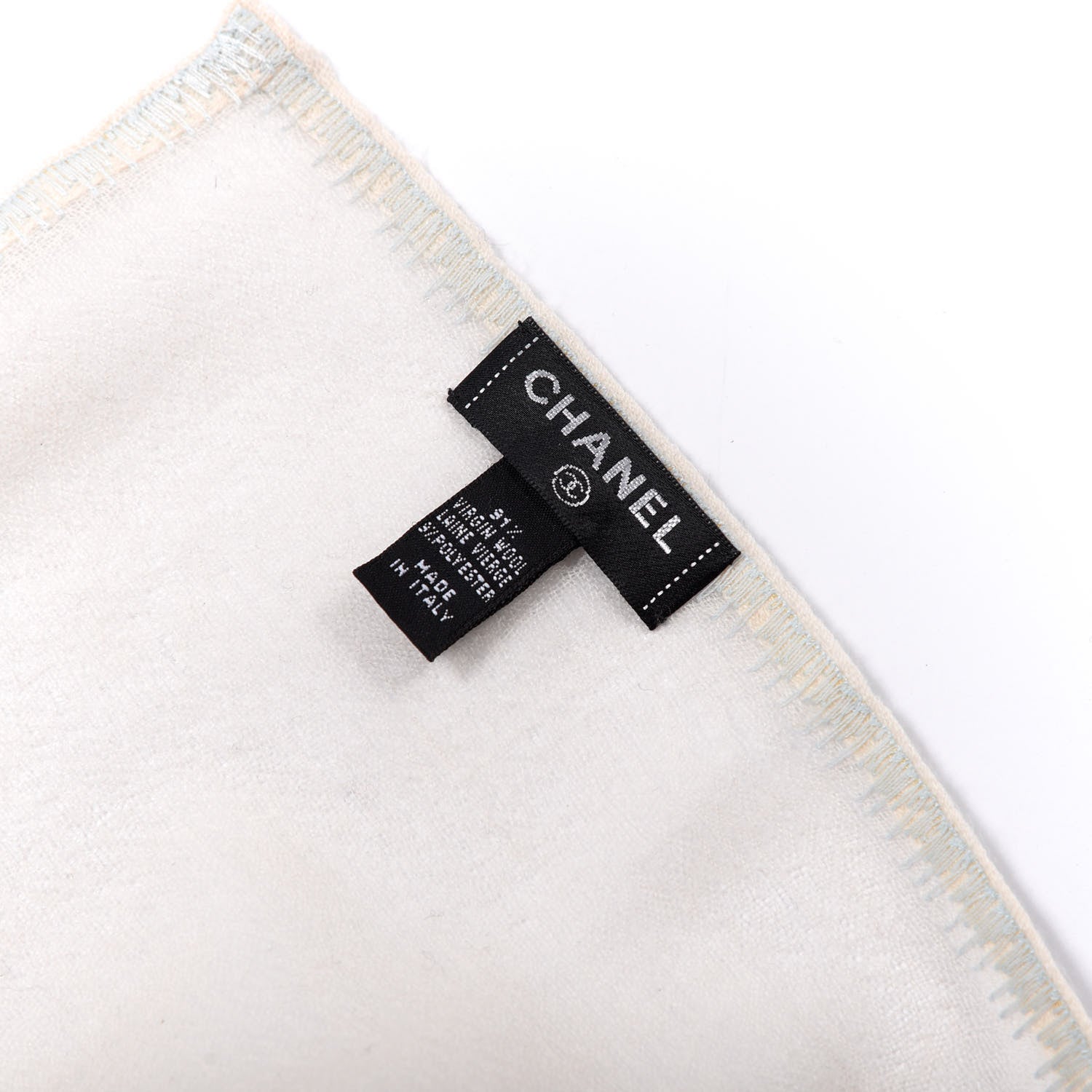 Chanel Wool CC Stole Beige Multicolor 4 of 4