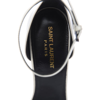 Saint Laurent Patent Calfskin Opyum Sandals 39.5 White 6 of 8