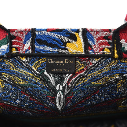 Christian Dior Canvas Embroidered Butterfly Book Tote Black Multicolor 6 of 8