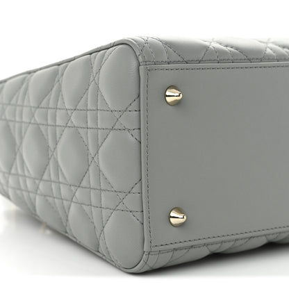 Christian Dior Lambskin Cannage Medium Lady Dior Stone Gray 9 of 10