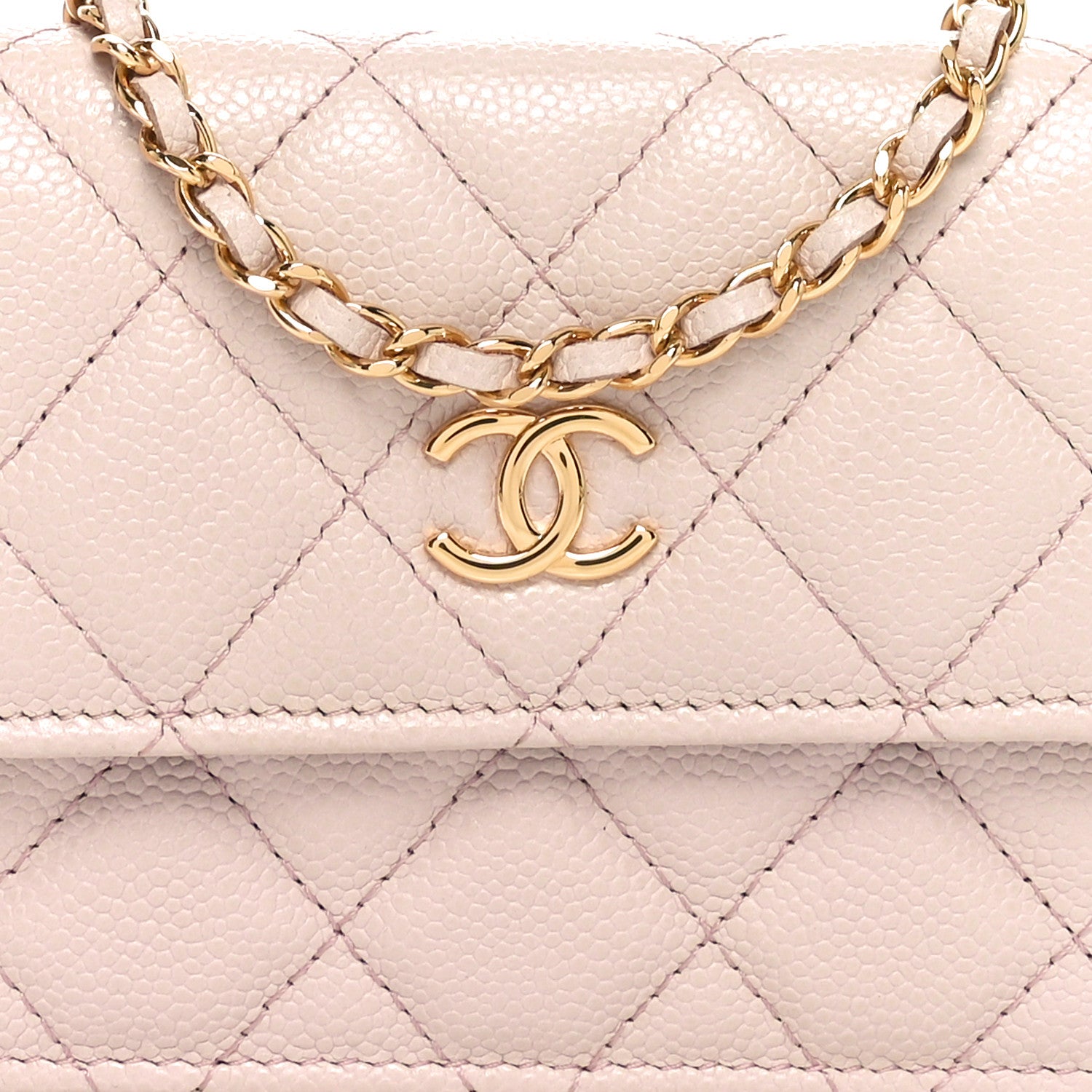 Chanel Caviar Quilted Miss Coco Clutch With Chain Light Purple 9 of 11